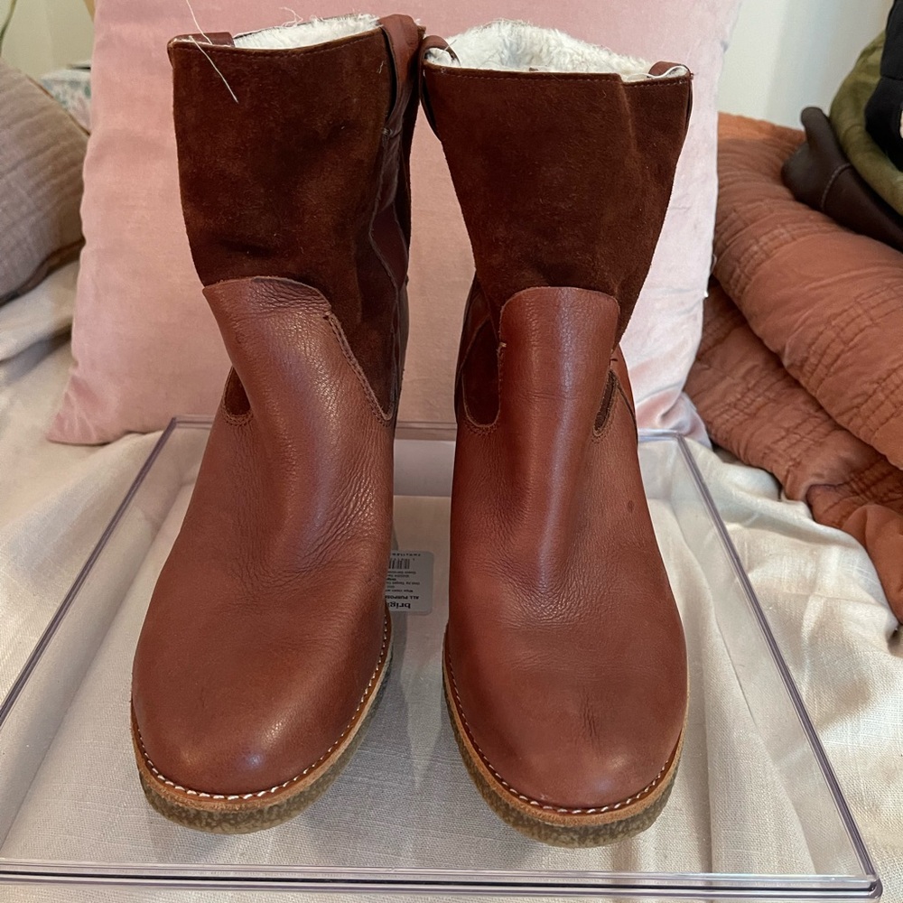 Dolce Vita Brown Ankle Booties with Textural Contrast